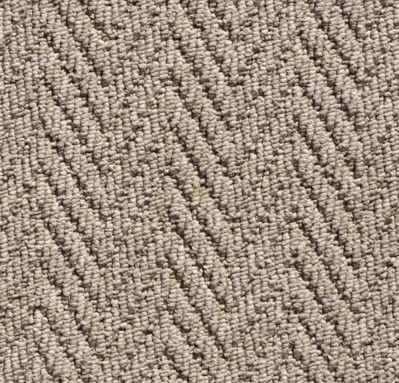 Stunning Andes Quality Herringbone Stair Runner With Pure Wool Edge Beige - Rainbow Home