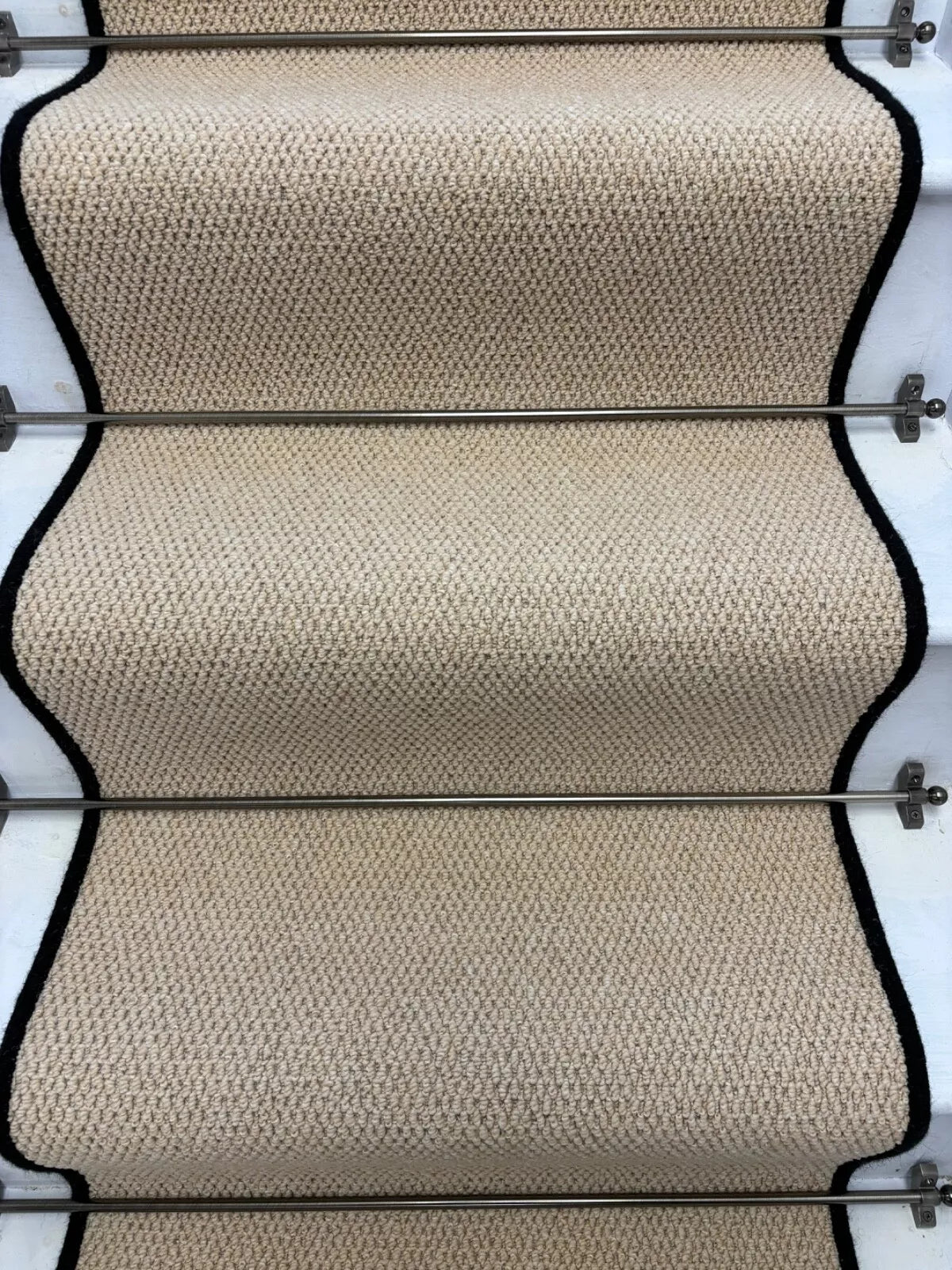 Regatta Stunning Beige Stair Runner With 100 % Pure Wool Edge - Rainbow Home