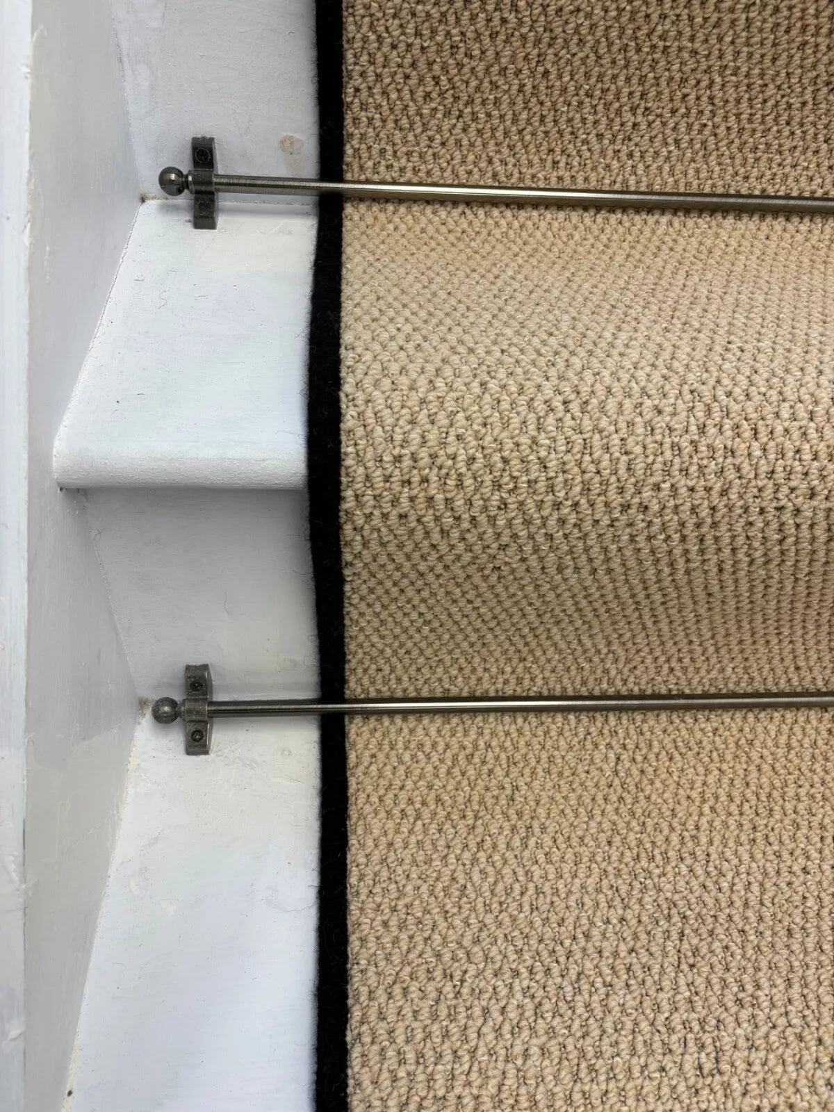 Regatta Stunning Beige Stair Runner With 100 % Pure Wool Edge - Rainbow Home