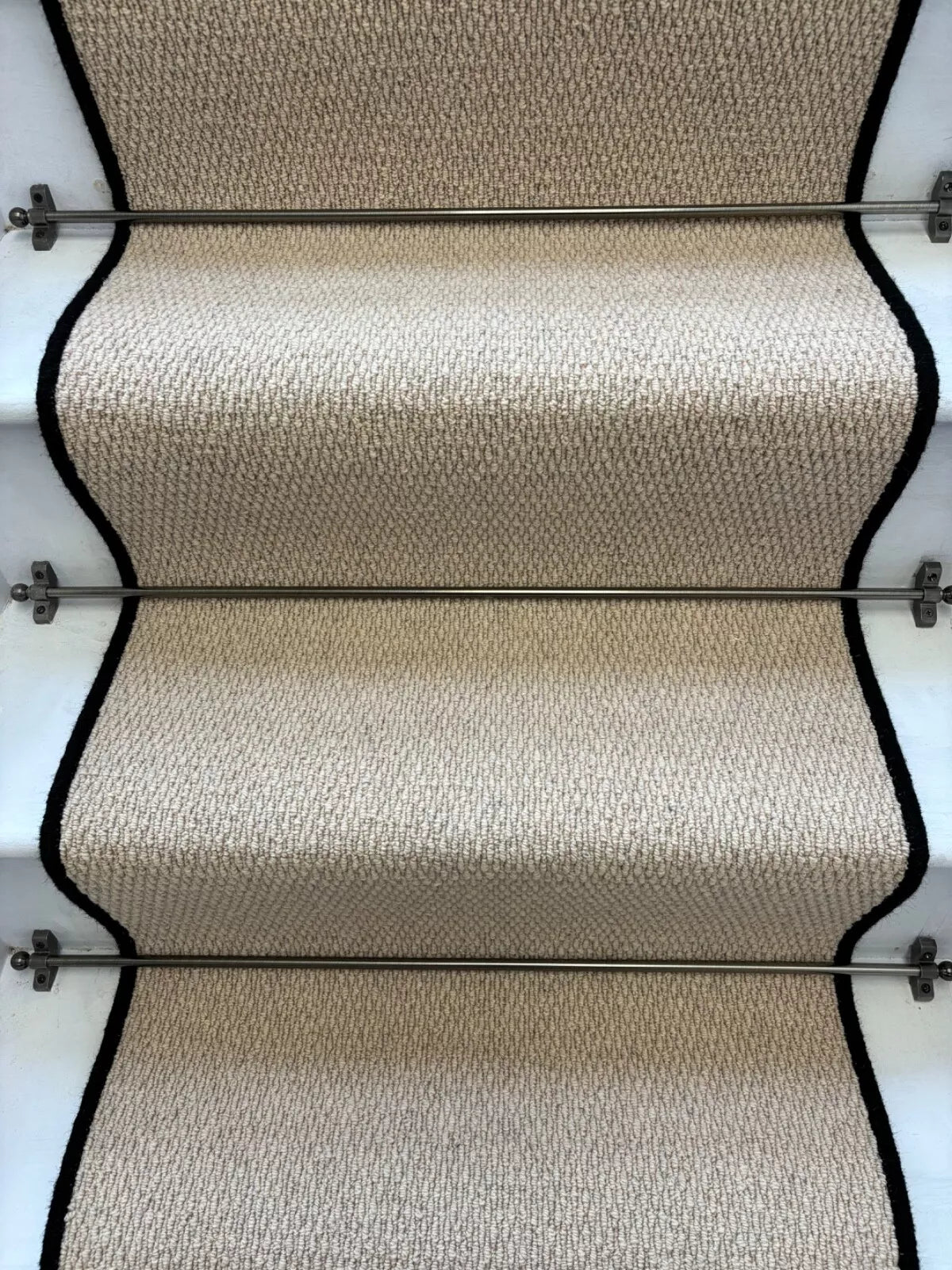 High quality Stair Runner Loop Pile 100% Wool edge Kalahari Caramel - Rainbow Home