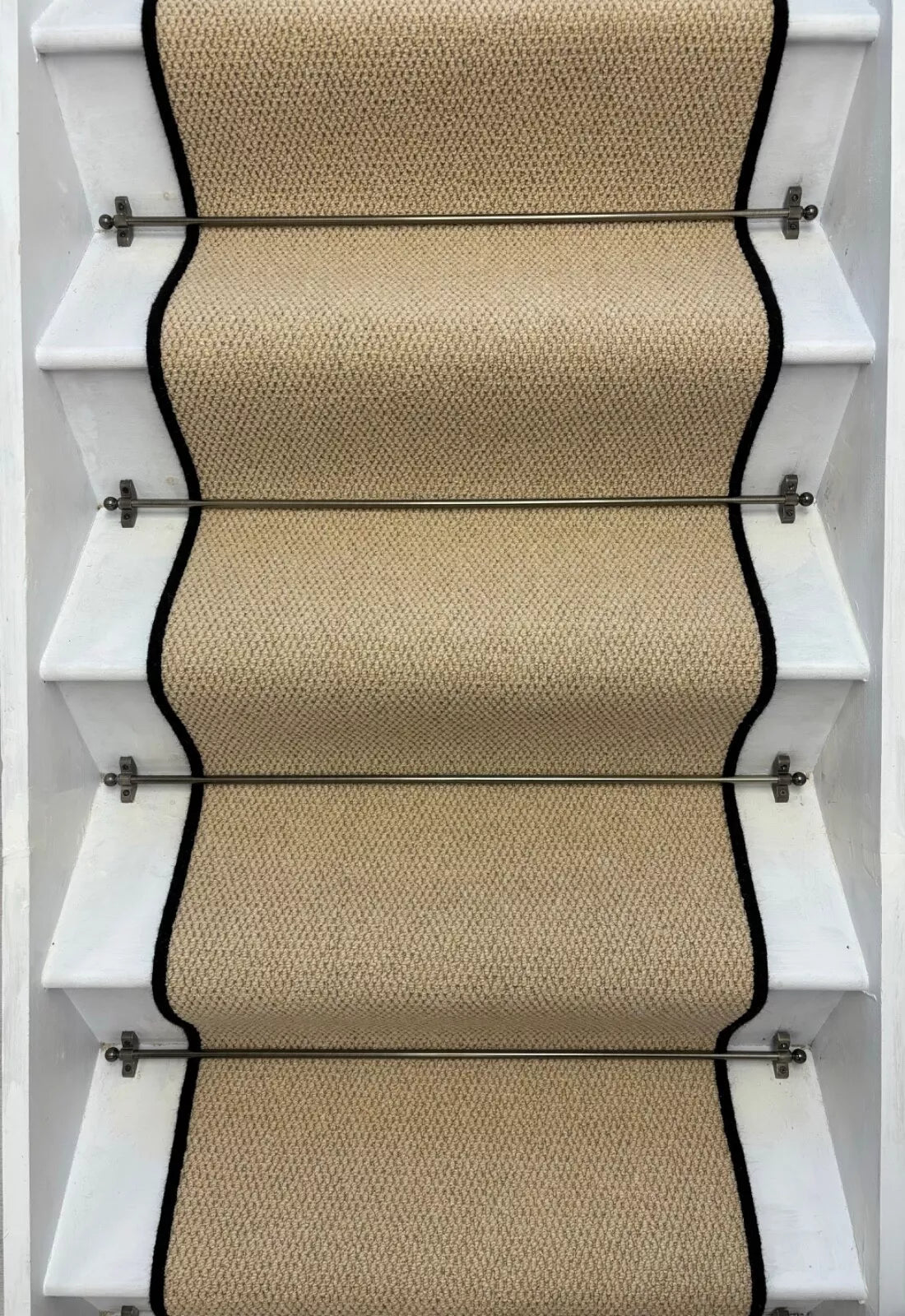 Regatta Stunning Beige Stair Runner With 100 % Pure Wool Edge - Rainbow Home