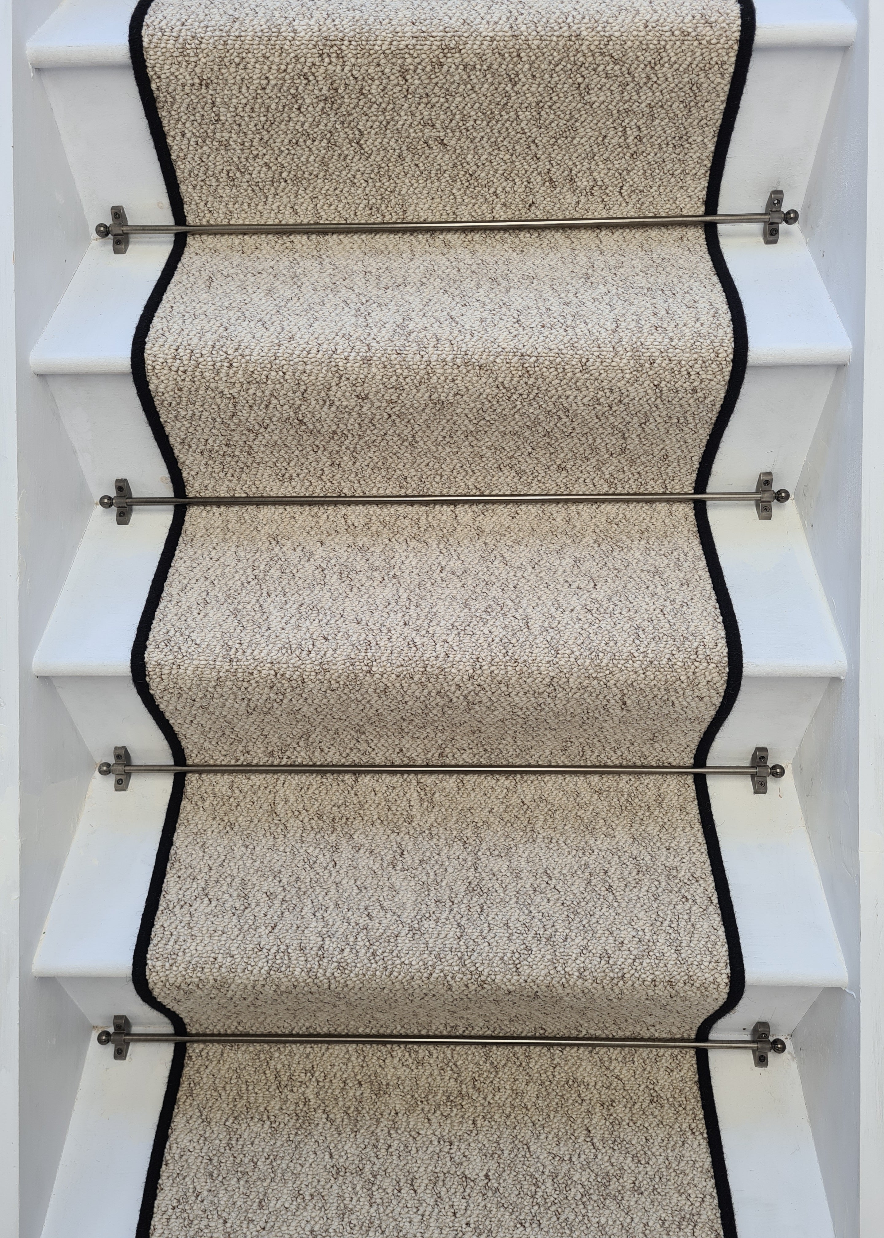 High Quality Stunning Beige Weave Berber Stair Runner With Pure Wool Edge - Rainbow Home