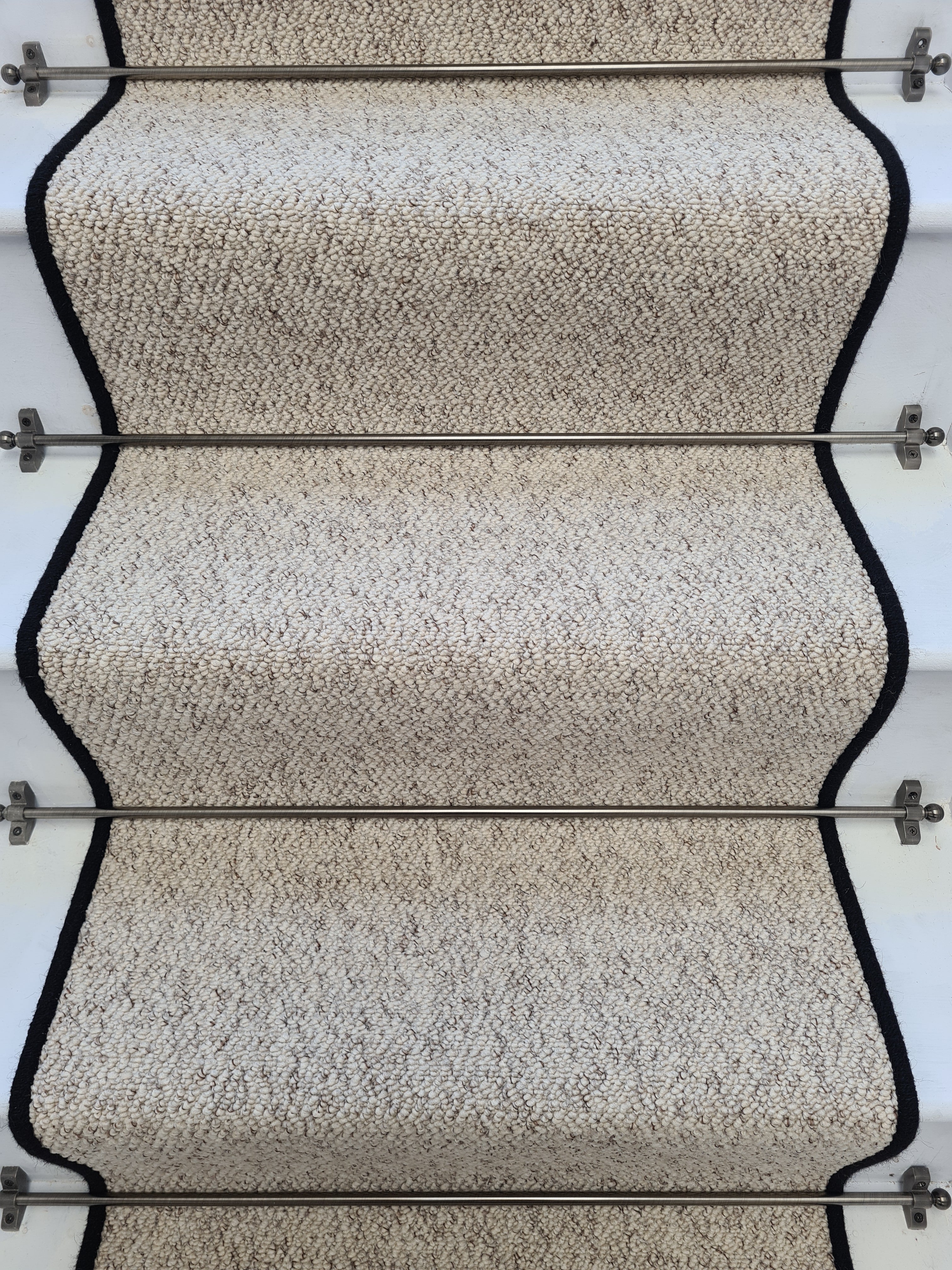 High Quality Stunning Beige Weave Berber Stair Runner With Pure Wool Edge - Rainbow Home